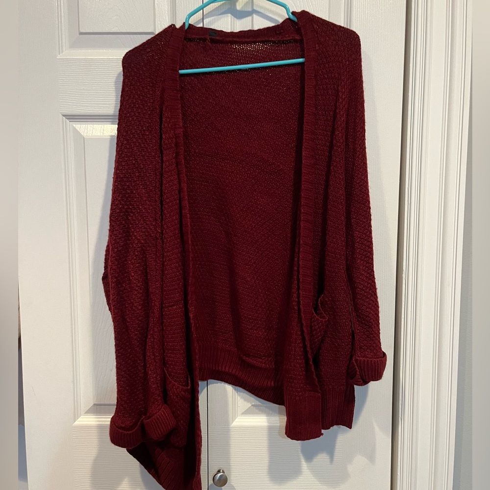 Long maroon cardigan. Great condition